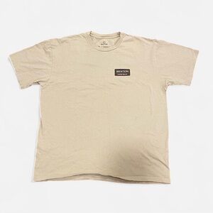 Brixton Men's Short Sleeve Crew Tee in Tan with Small Chest Patch